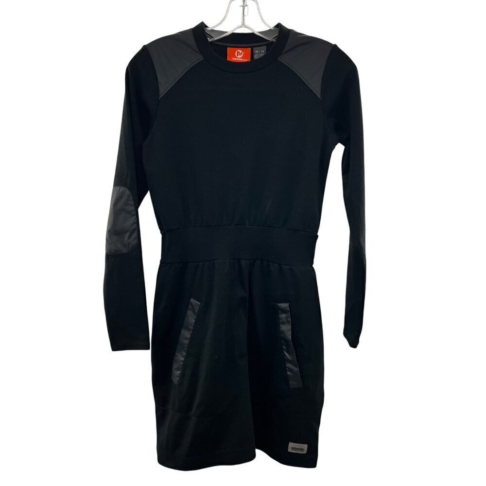Merrell Women's Long Sleeve A-Line Mini Dress Black Size XS Pockets